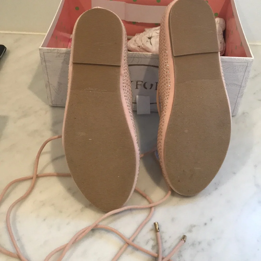 Joyfolie Girls Pink Sparkle Ballet Flats